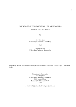 Post Keynesian Economics since 1936