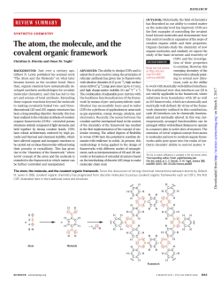 The atom, the molecule, and the covalent organic framework