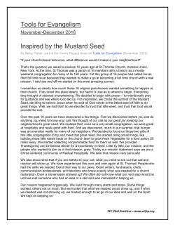 Tools for Evangelism Inspired by the Mustard Seed
