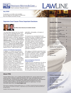 Inside this Issue About FMG Supreme Court Issues Three Important