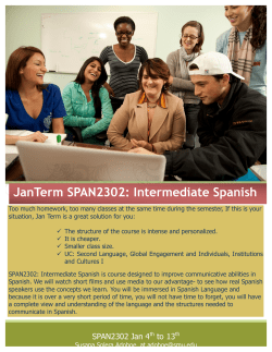 JanTerm SPAN2302: Intermediate Spanish