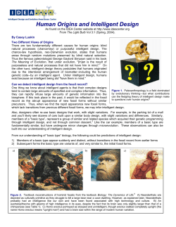 Human Origins and Intelligent Design