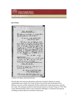 1 Jay Treaty Shortly after the American Revolution, John Jay