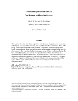 Financial Integration in East Asia - UC Santa Cruz