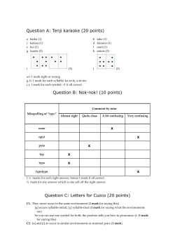 Question A: Tenji karaoke (20 points) Question B: Nok