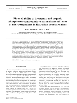 Bioavailability of inorganic and organic phosphorus