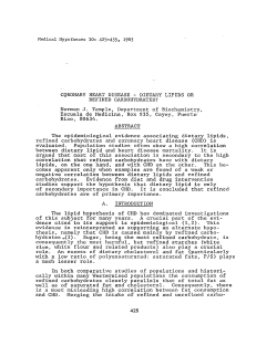 DIETARY LIPIDS OR REFINED CARBOHYDRATES?