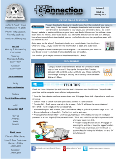 December January 2017 - West Branch District Library