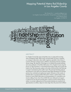 Mapping Potential Metro rail ridership in los angeles county