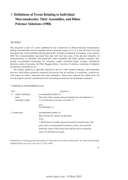 Definitions of Terms Relating to Individual Macromolecules