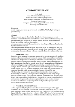 corrosion in space - ESMAT