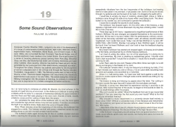 Some Sound Observations