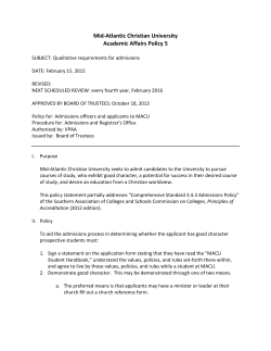 Mid-Atlantic Christian University Academic Affairs Policy 5