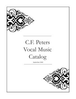 CF Peters Vocal Music Catalog