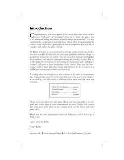 Acolyte Manual - Trinity Episcopal Church, Staunton, VA