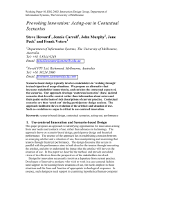 Provoking Innovation: Acting-out in Contextual