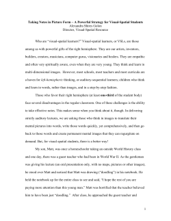 Taking Notes in Picture Form – A Powerful Strategy for Visual