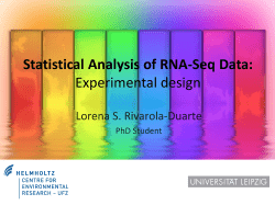 Statistical Analysis of RNA-Seq Data: Experimental design