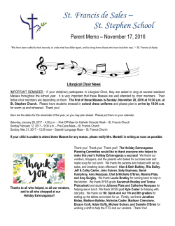 November 17, 2016 - St. Francis