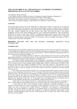 the use of fibre wall thickness data to predict