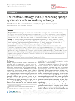 The Porifera Ontology (PORO): enhancing sponge systematics with