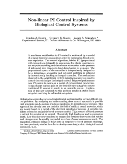 Non-Linear PI Control Inspired by Biological Control Systems