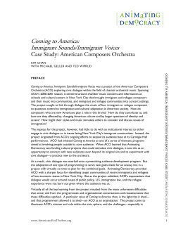 Coming to America: Immigrant Sounds/Immigrant Voices