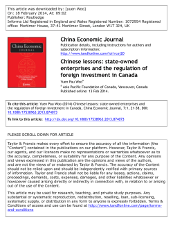 Chinese lessons: state-owned enterprises and the regulation of