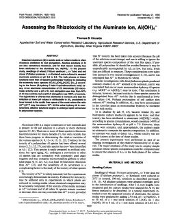Assessing the Rhizotoxicity of the Aluminate Ion, Al(OH)4-