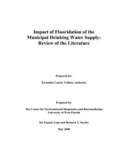 Impact of Fluoridation of the Municipal Drinking Water Supply