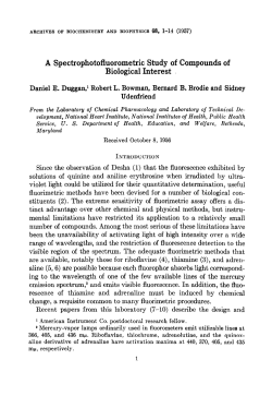 A Spectrophotofluorometric Study of Compounds of Biological Interest