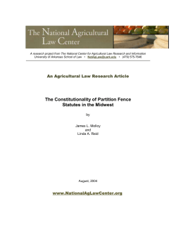The Constitutionality of Partition Fence Statutes in the Midwest