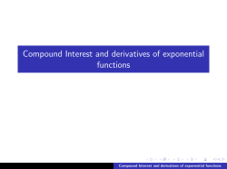 Compound Interest and derivatives of exponential functions