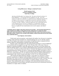 Living Difference(s): Dialogue as Spiritual Practice