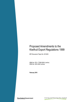 Proposed Amendments - Ministry for Primary Industries