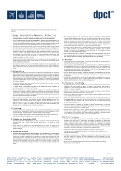 II. Scope - Conclusion of an Agreement