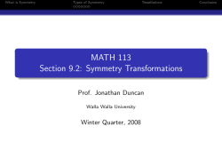 Symmetry and Tessellations