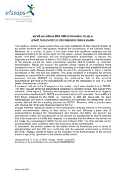 Market surveillance 2004- 2005 of instruction for use of
