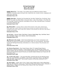 McKnight Basket Night April 7, 2017 6:00 PM Basket