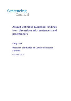 Assault offences guideline assessment