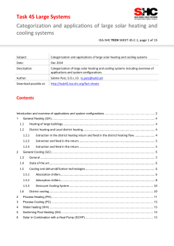 Categorization and applications of large solar heating and cooling