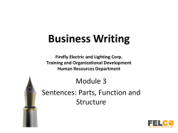 Module 3, Lesson 2: Sentences According to Function
