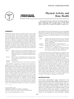 Physical Activity and Bone Health
