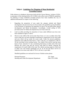 Guidelines For Planning of Mega Residential Township