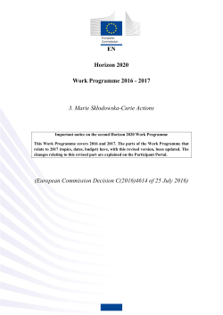 MSCA - Work Programme 2016-2017