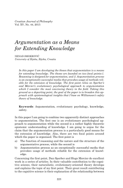 Argumentation as a Means for Extending Knowledge