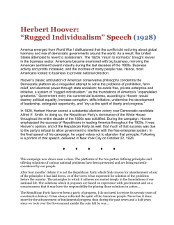 Herbert Hoover: “Rugged Individualism” Speech (1928) - apush-xl
