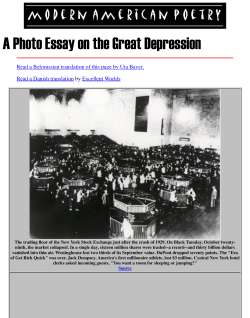 A Photo Essay on the Great Depression