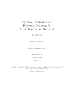 Rhythmic Information as a Relevance Criterion for