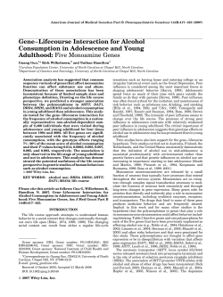 Gene-lifecourse interaction for alcohol consumption in adolescence
